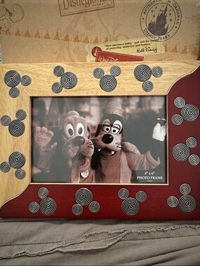 Disney Wooden Photo Frame with Mickey Spiral Accents